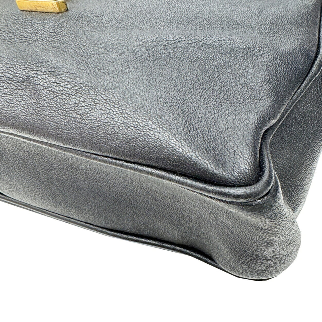Saint Laurent Black Leather Shoulder Bag (Pre-Owned)
