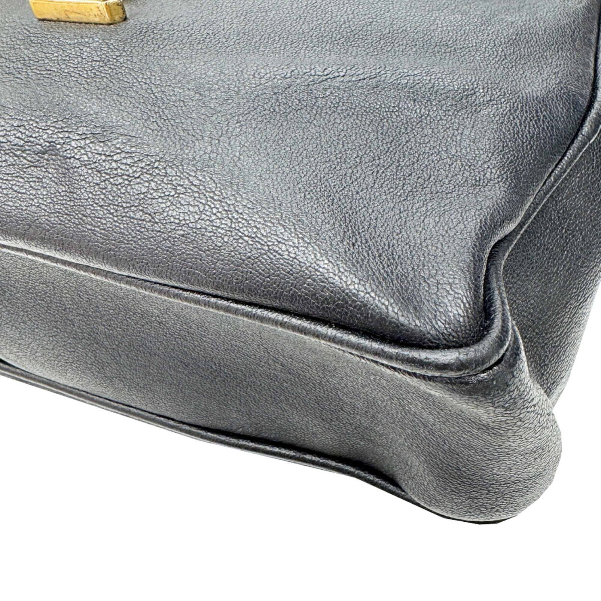Saint Laurent Black Leather Shoulder Bag (Pre-Owned)