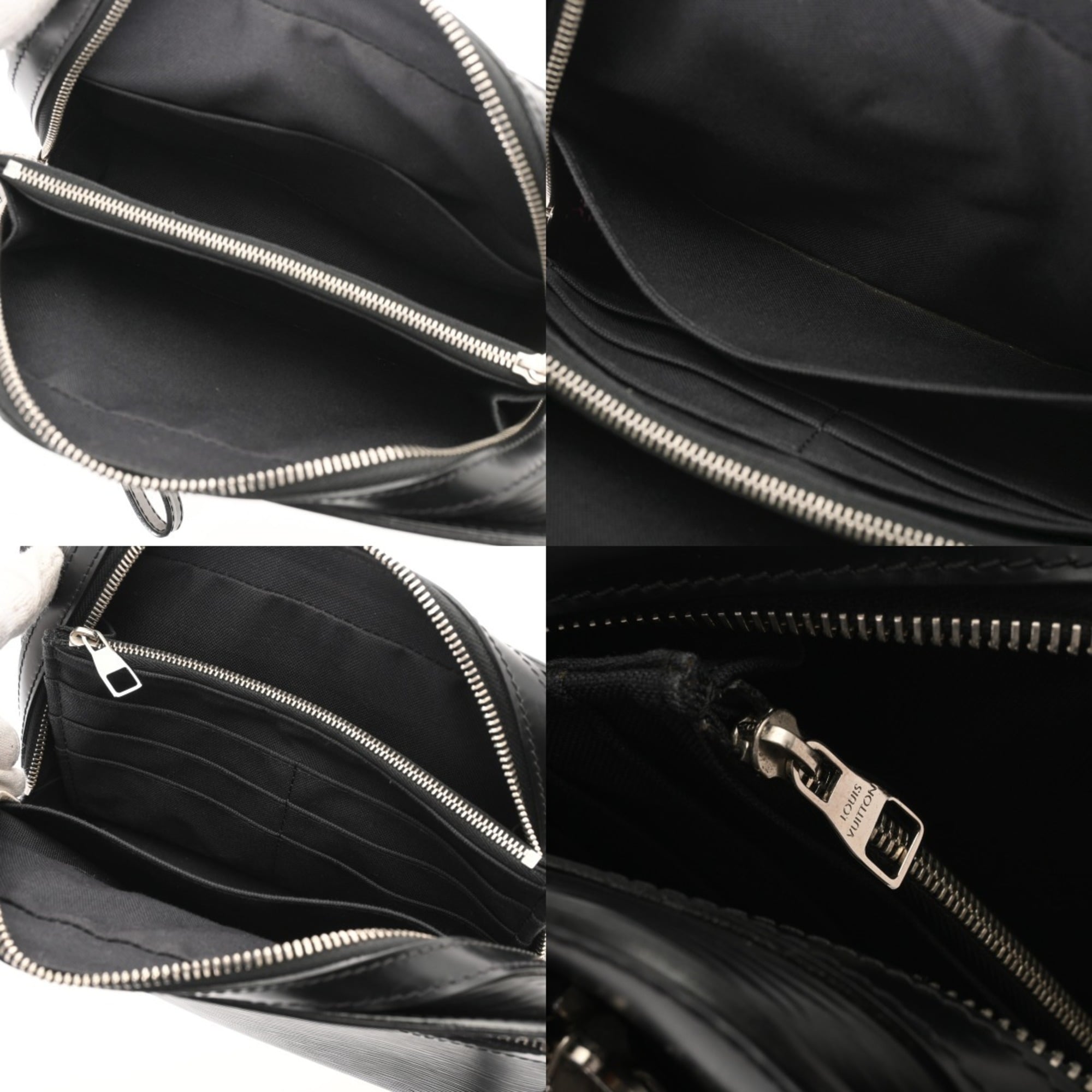 Louis Vuitton Noir Leather Briefcase (Pre-Owned)