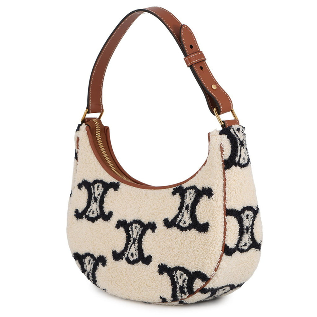 Celine Navy White Polyamide Leather Handbag (Pre-Owned)