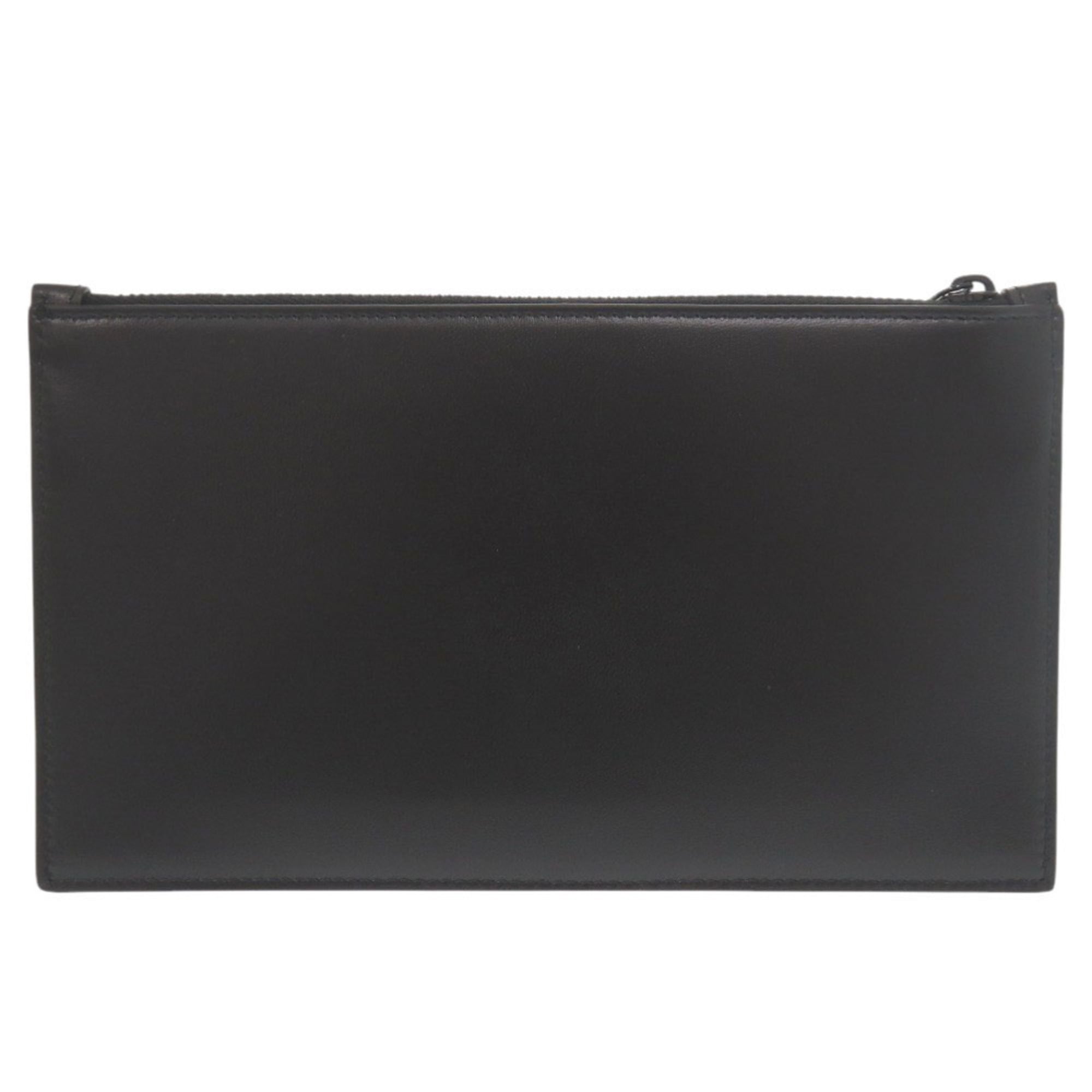 Saint Laurent Black Leather Clutch Bag Pouch (Pre-Owned)