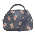 Coach Navy Black Leather Handbag (Pre-Owned)