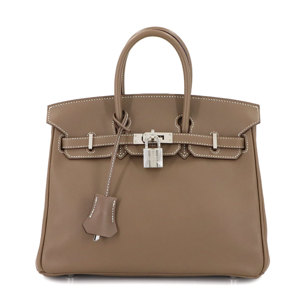 Hermes Etoupe Gray Swift Leather Handbag (Pre-Owned)
