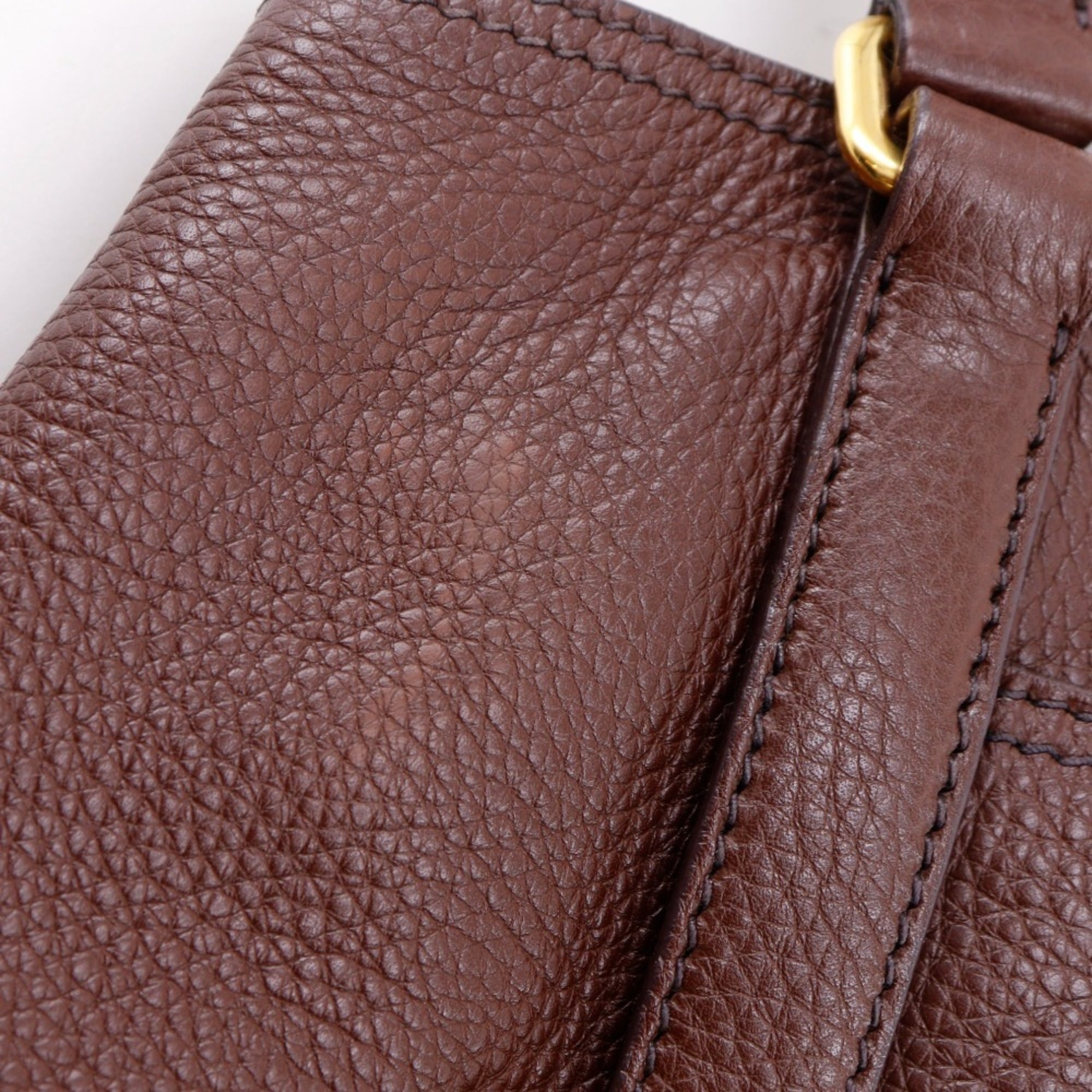 Prada Brown Leather Tote Bag (Pre-Owned)