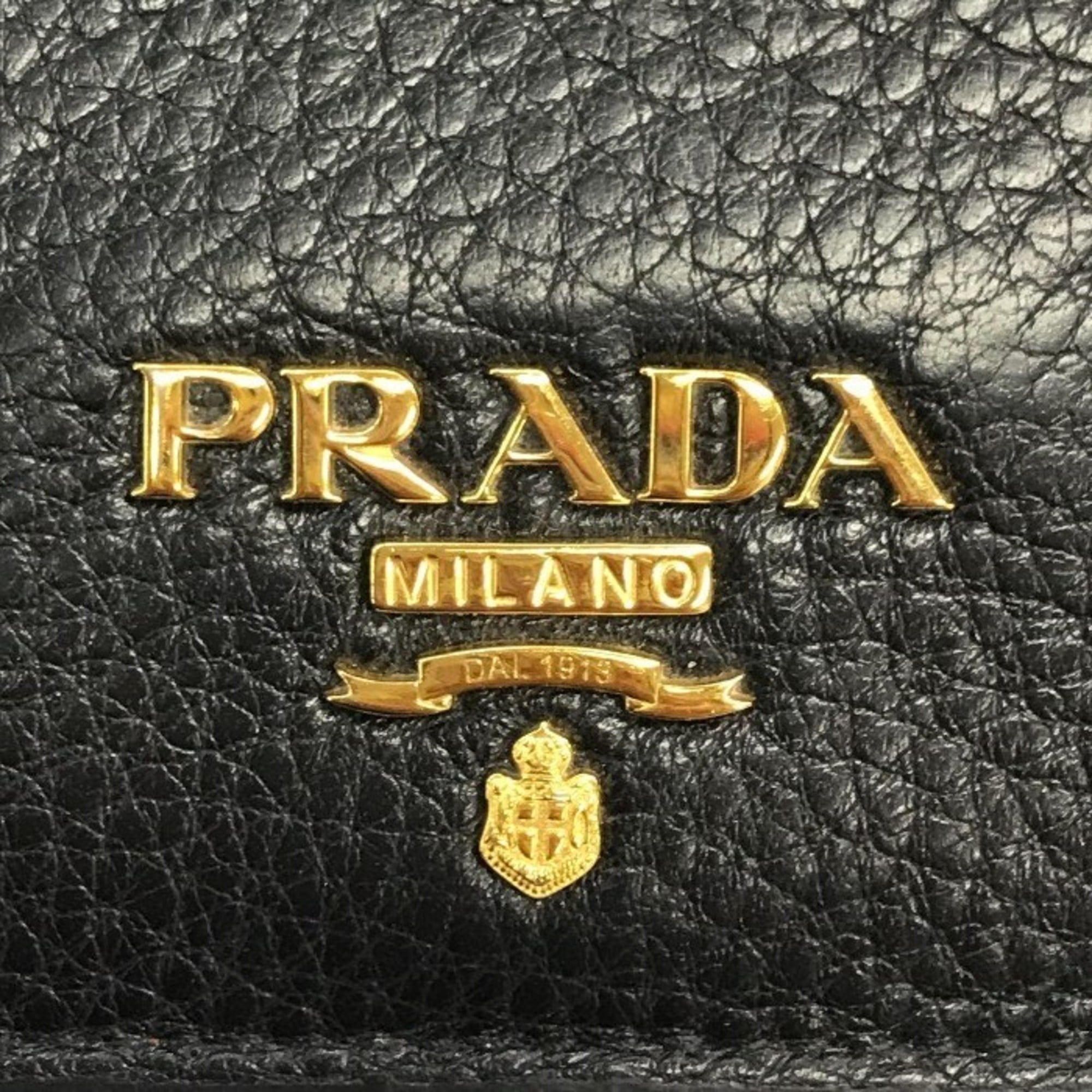 Prada Black Leather Wallet (Bi-Fold) (Pre-Owned)