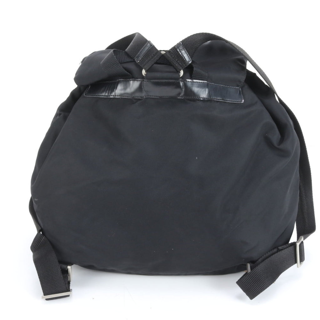 Prada Black Leather Nylon Backpack Shoulder Bag (Pre-Owned)