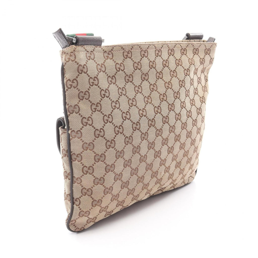 Gucci Beige Brown Multi-Color Gg Canvas Leather Shoulder Bag (Pre-Owned)