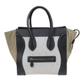 Celine Black Khaki White Leather Handbag (Pre-Owned)