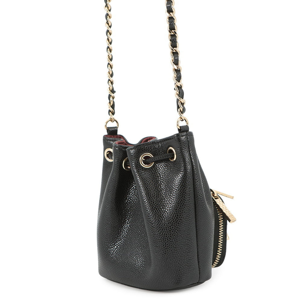 Chanel Matelasse Black Grained Calfskin Shoulder Bag (Pre-Owned)