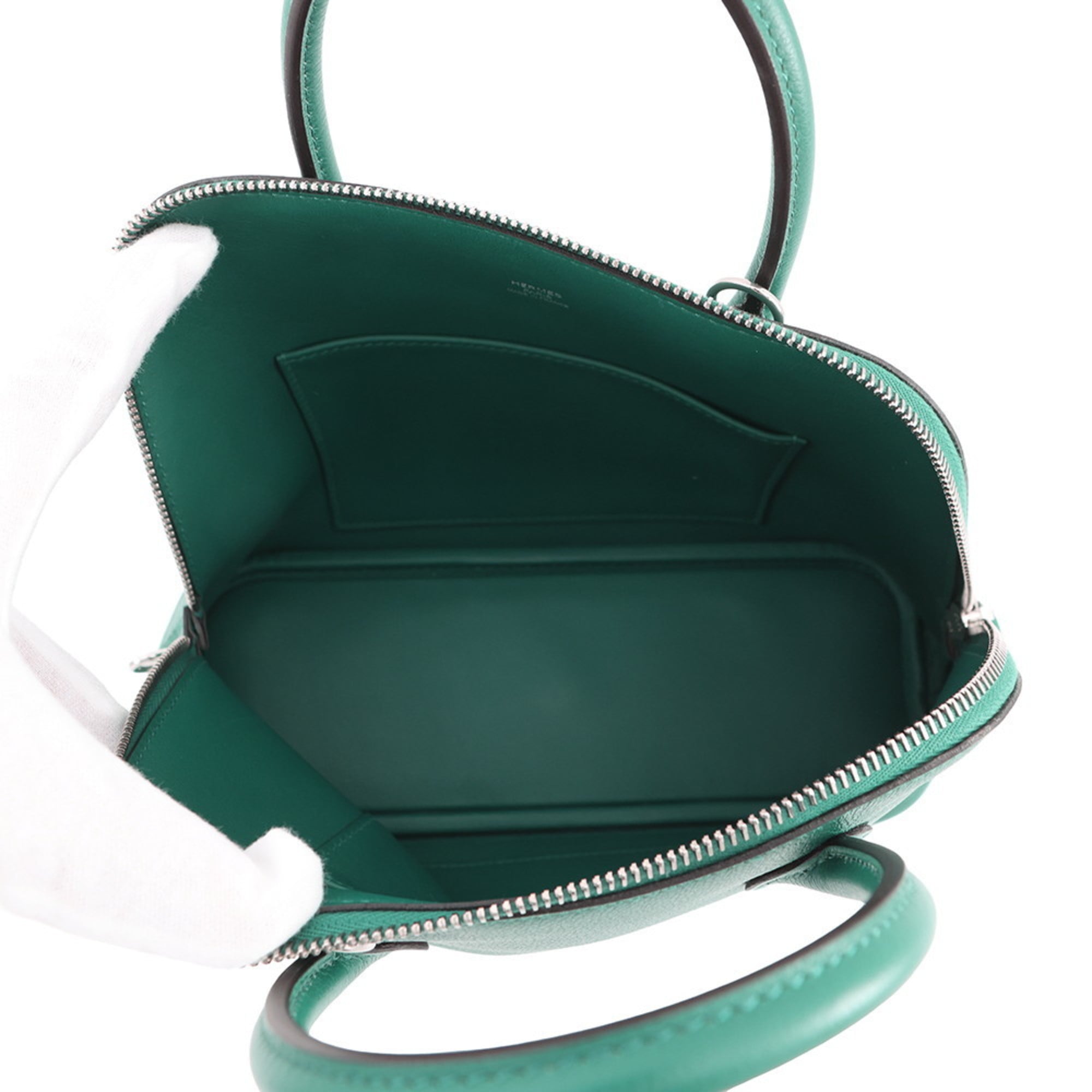 Hermes Bolide Vert Leather Handbag (Pre-Owned)