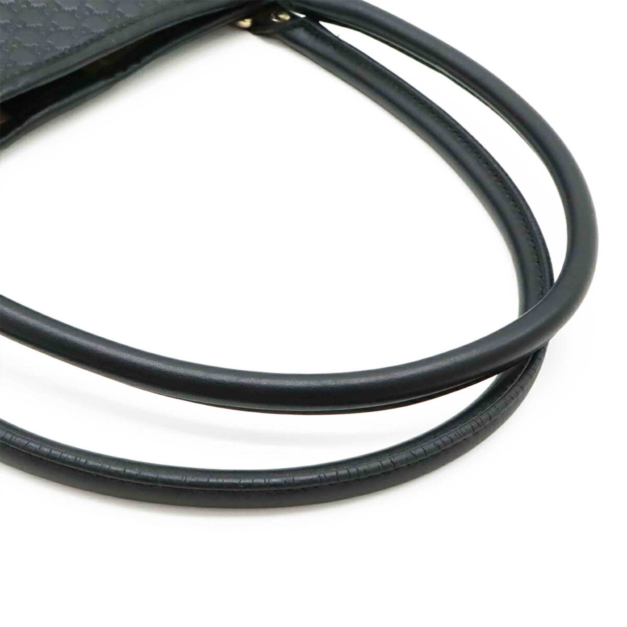 Gucci Black Leather Shoulder Bag Tote Bag (Pre-Owned)