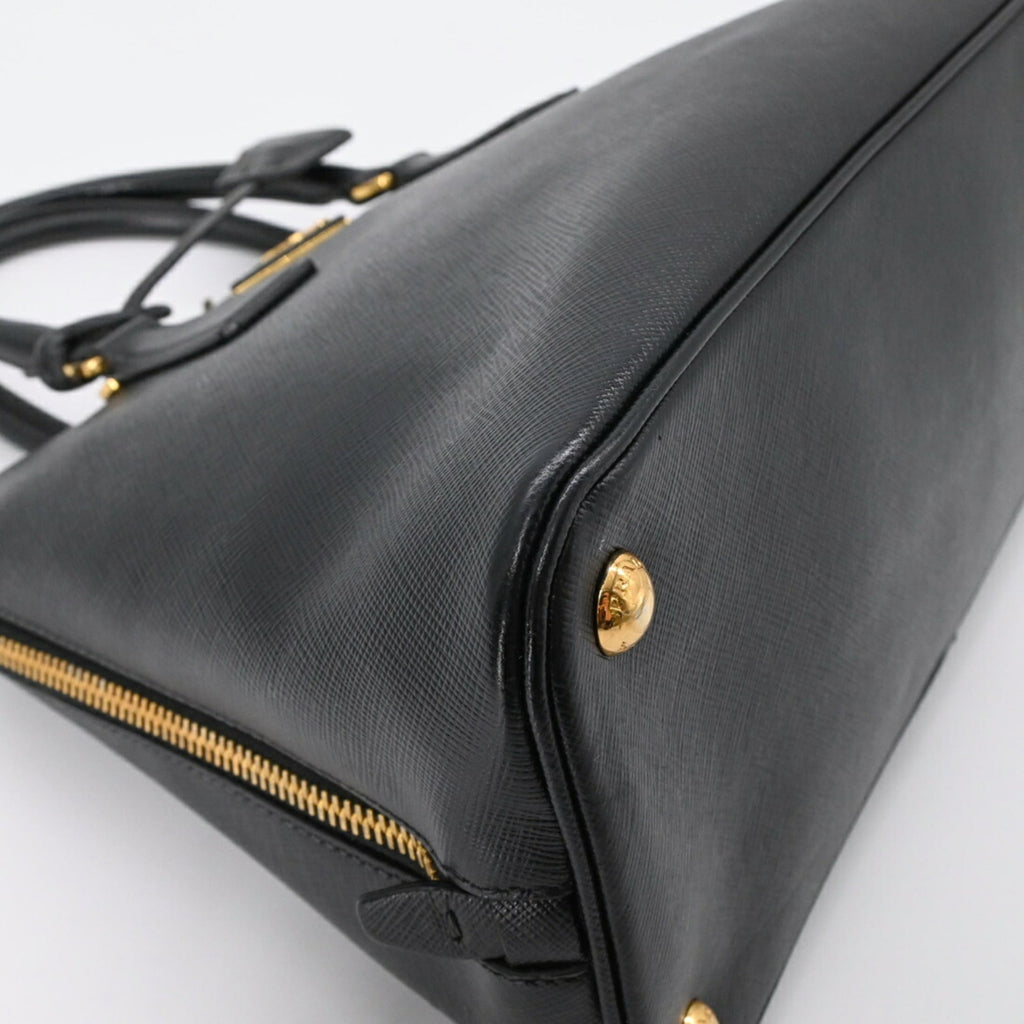 Prada Black Saffiano Triangle Handbag (Pre-Owned)