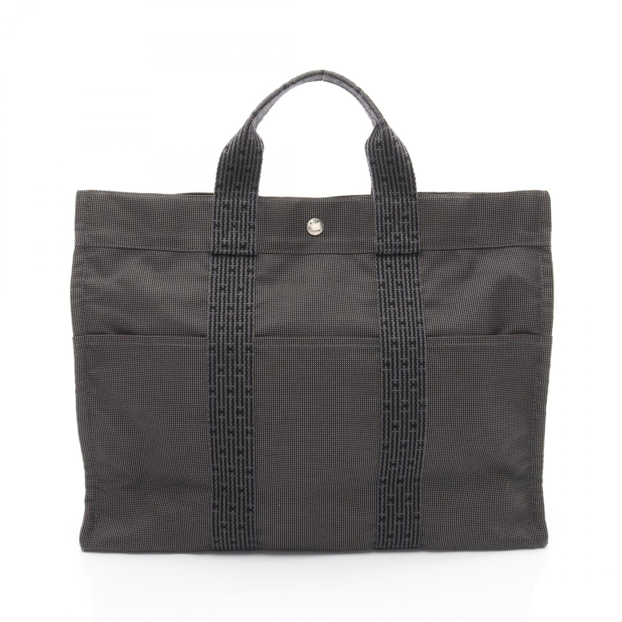Hermes Gray Nylon Canvas Tote Bag (Pre-Owned)