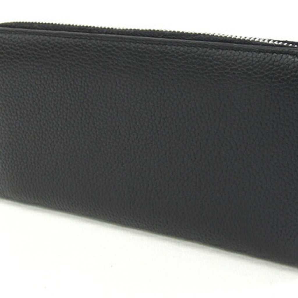 Saint Laurent Black Leather Long Wallet (Bi-Fold) (Pre-Owned)