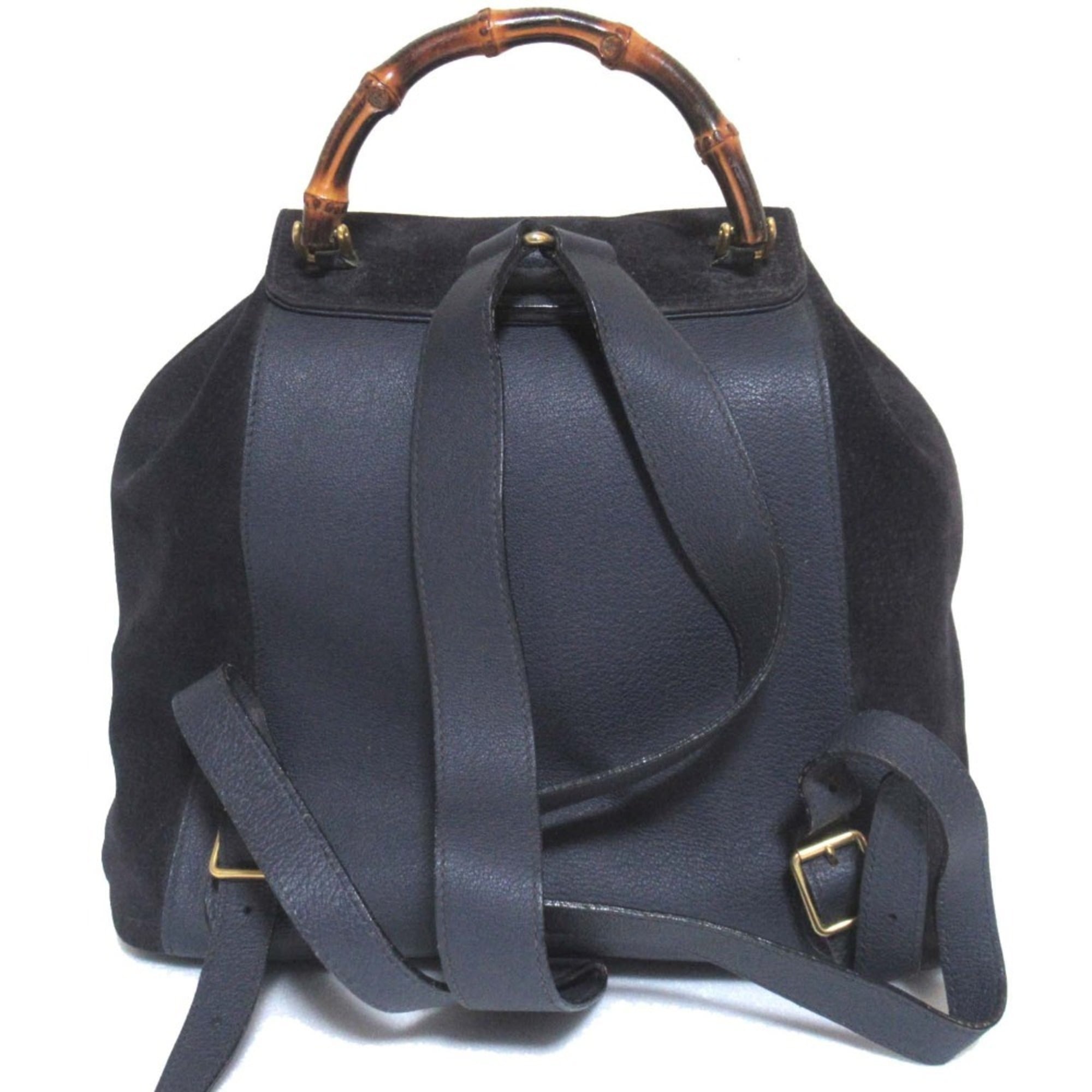 Gucci Navy Suede Leather Backpack (Pre-Owned)
