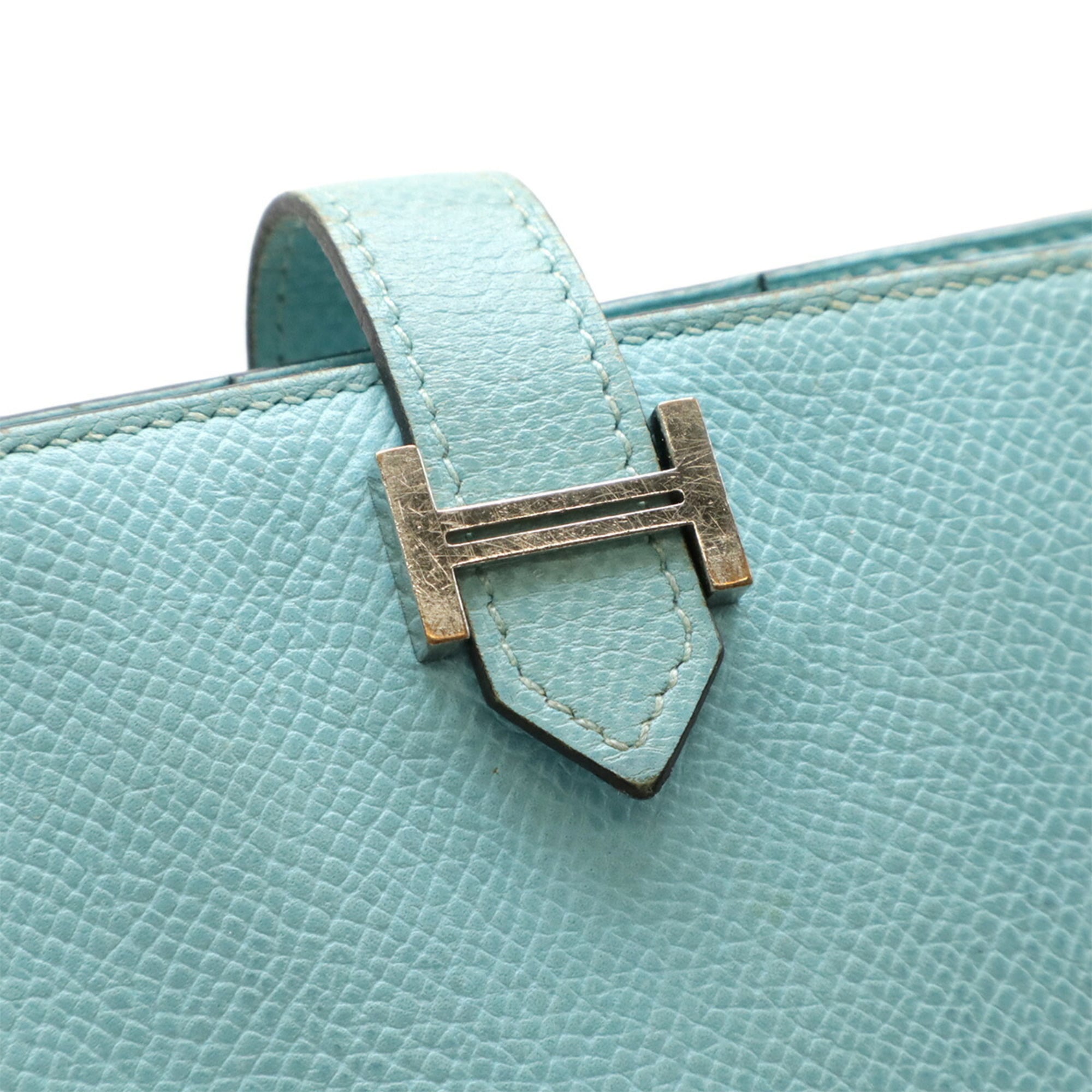 Hermes Blue Atoll Epsom Leather Long Wallet (Bi-Fold) (Pre-Owned)
