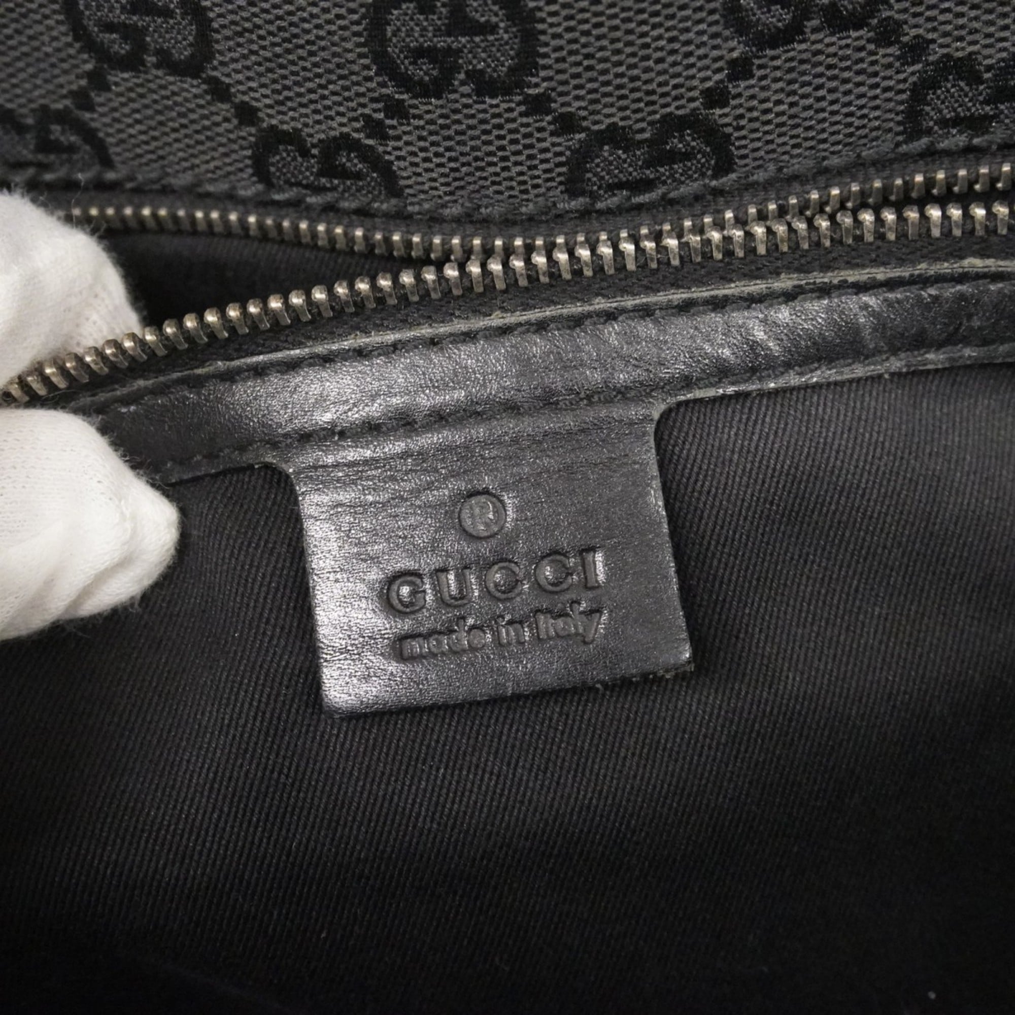 Gucci Black Canvas Tote Bag (Pre-Owned)