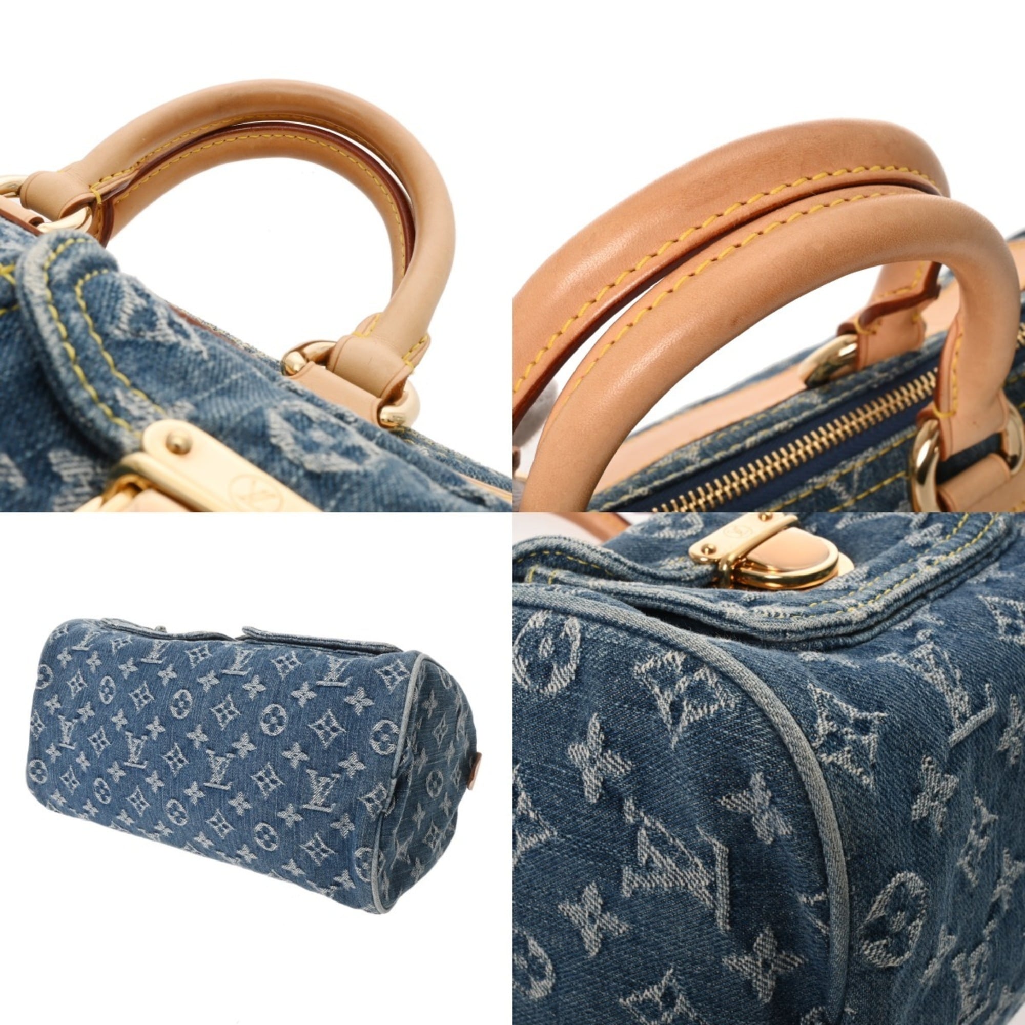 Louis Vuitton Blue Monogram Denim Handbag (Pre-Owned)