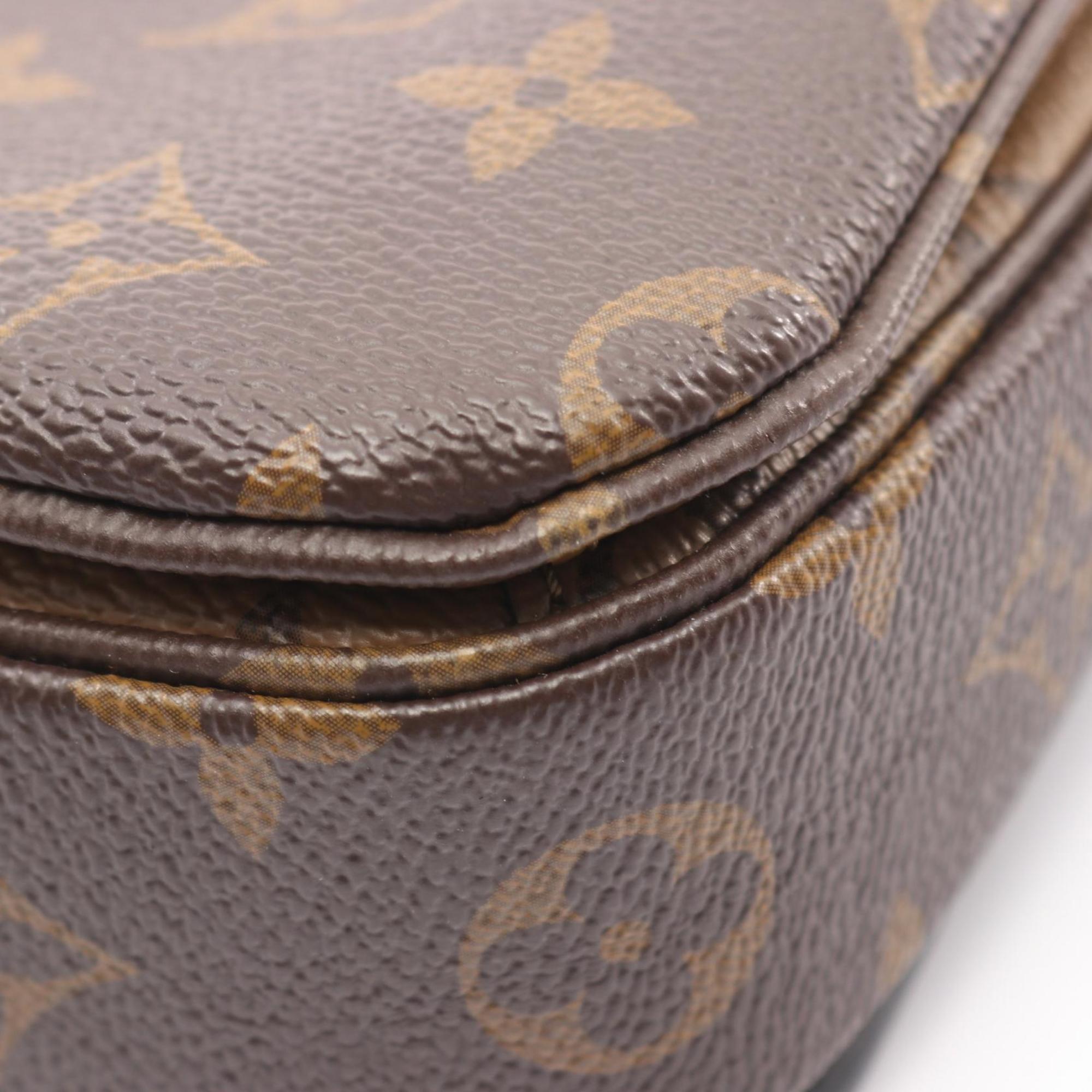 Louis Vuitton Black Brown Coated Canvas Monogram Reverse Pvc Leather Handbag Pochette (Pre-Owned)