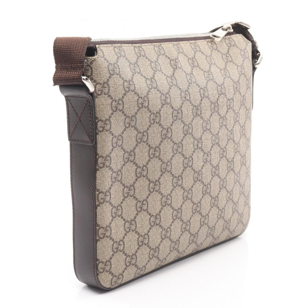 Gucci Beige Brown Gg Supreme Leather Shoulder Bag (Pre-Owned)