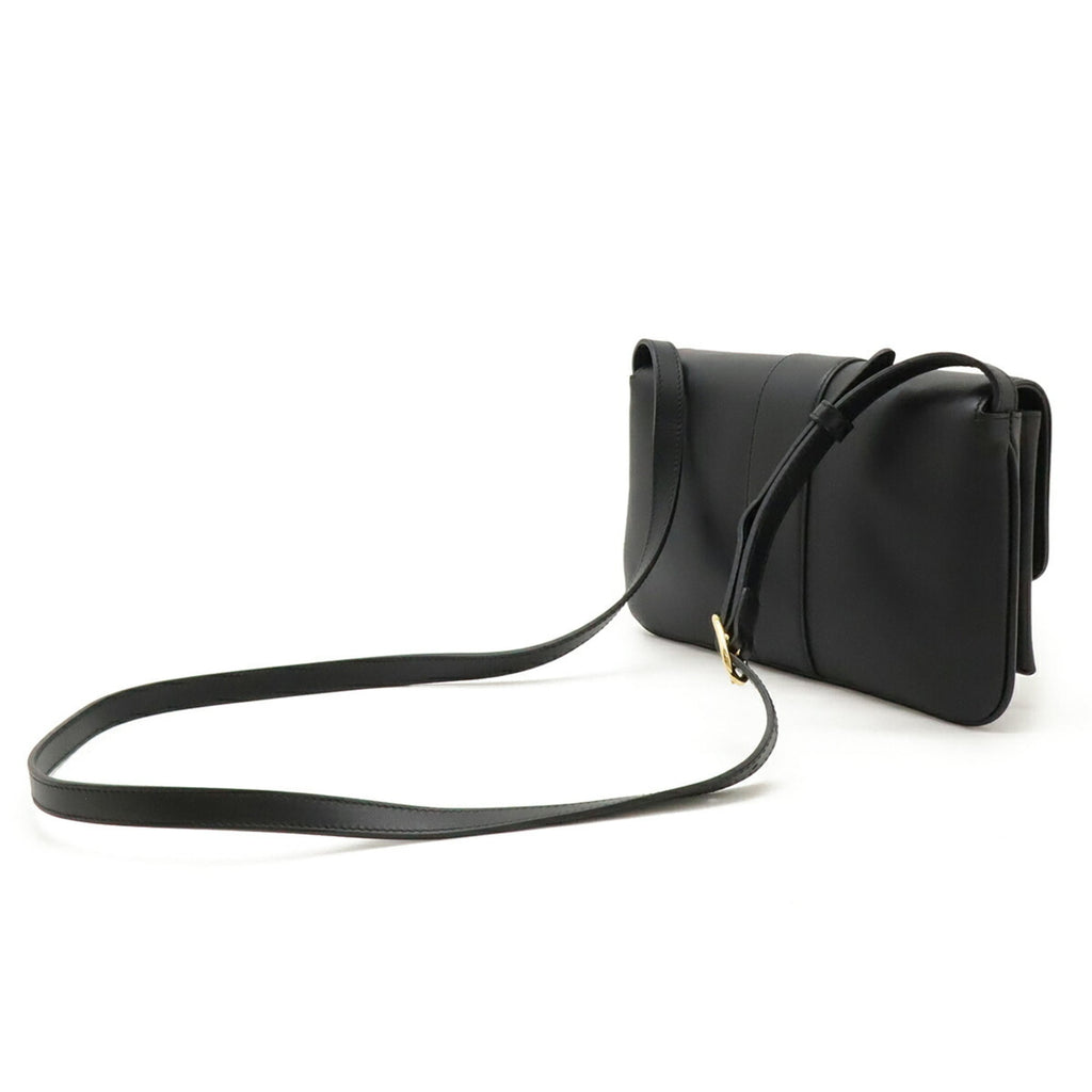 Gucci Gg Marmont Black Leather Pochette Shoulder Bag (Pre-Owned)