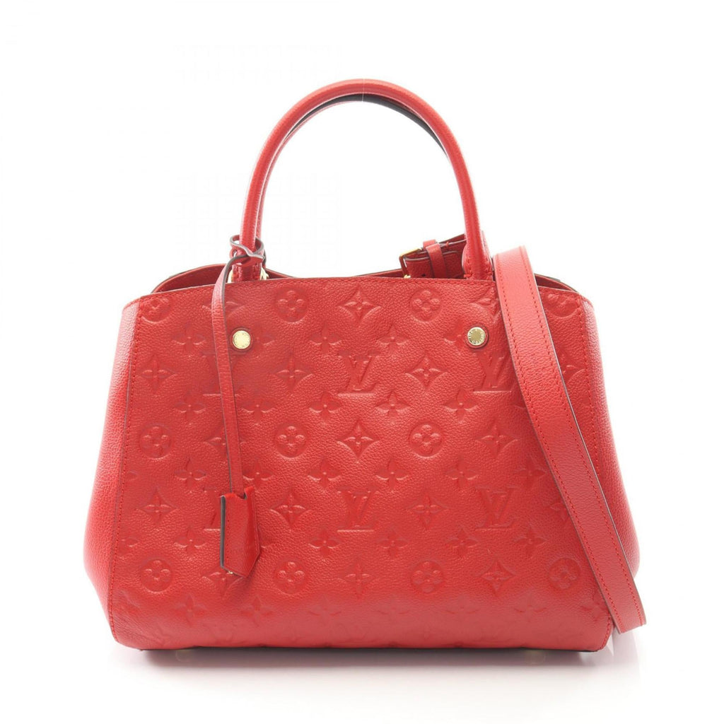 Louis Vuitton Red Color Monogram Empreinte Leather Handbag (Pre-Owned)