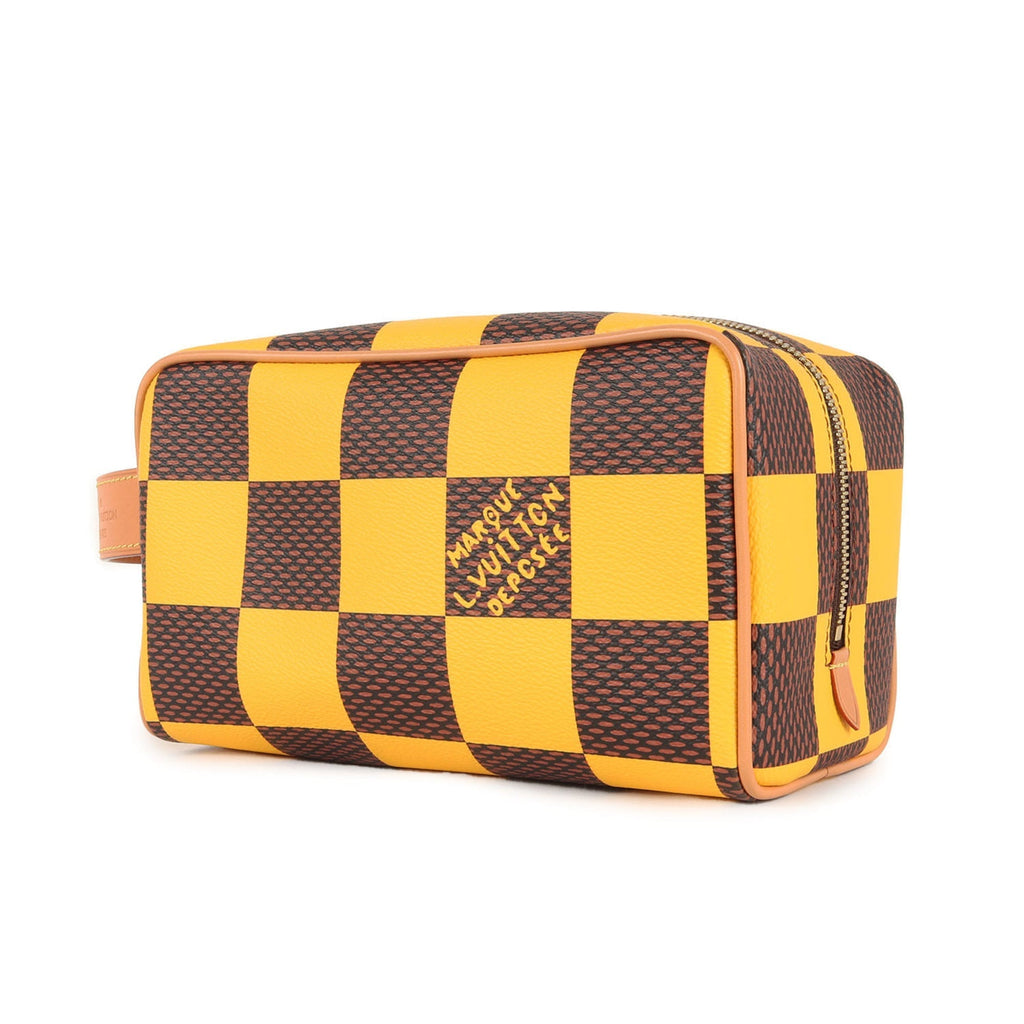 Louis Vuitton Brown Damier Canvas Yellow Pvc Pouch (Pre-Owned)