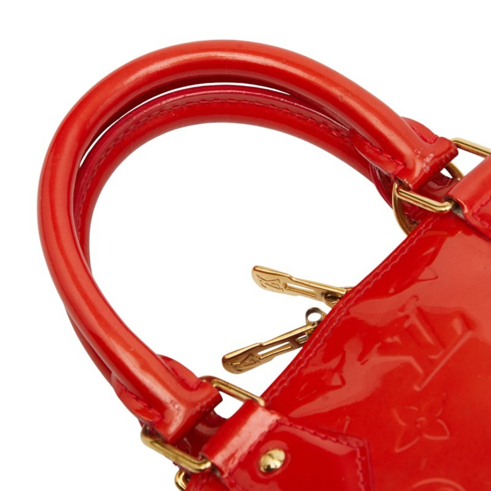 Louis Vuitton Cerise Red Color Patent Leather Handbag Shoulder Bag (Pre-Owned)
