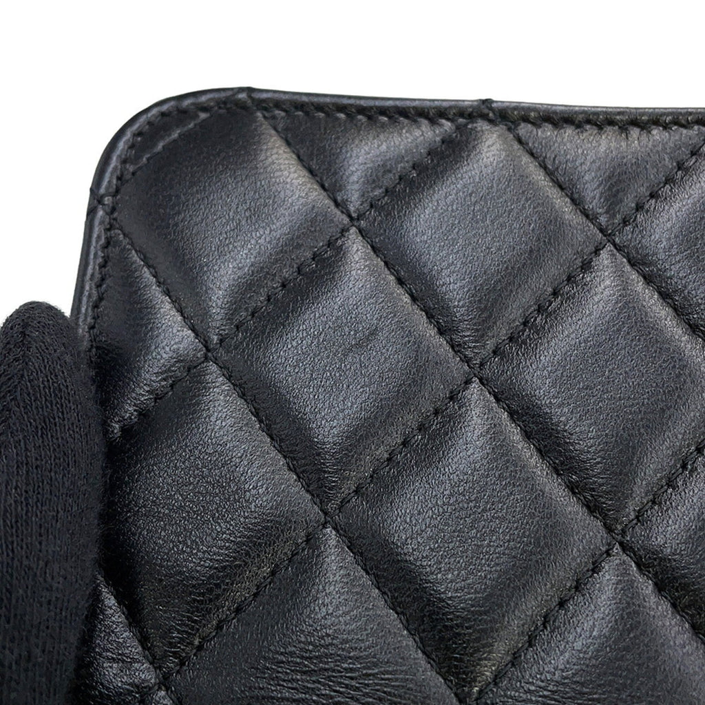 Chanel Matelasse Black Leather Chain/Shoulder Wallet (Pre-Owned)
