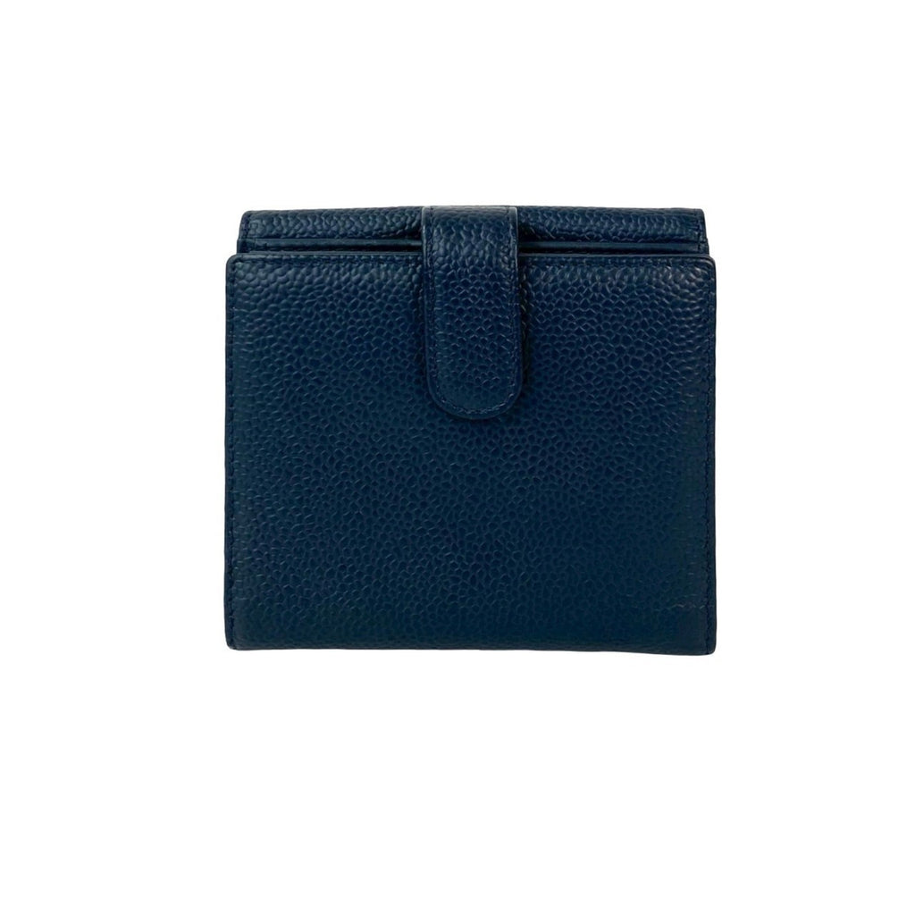 Chanel Navy Grained Calfskin Wallet (Bi-Fold) (Pre-Owned)