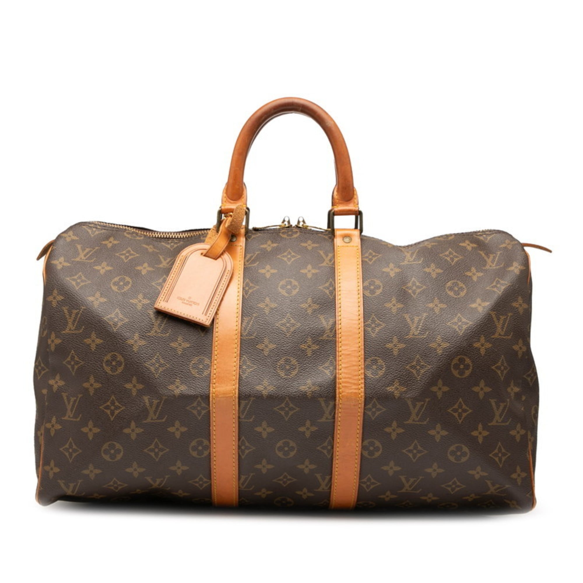 Louis Vuitton Brown Pvc Leather Boston Bag (Pre-Owned)
