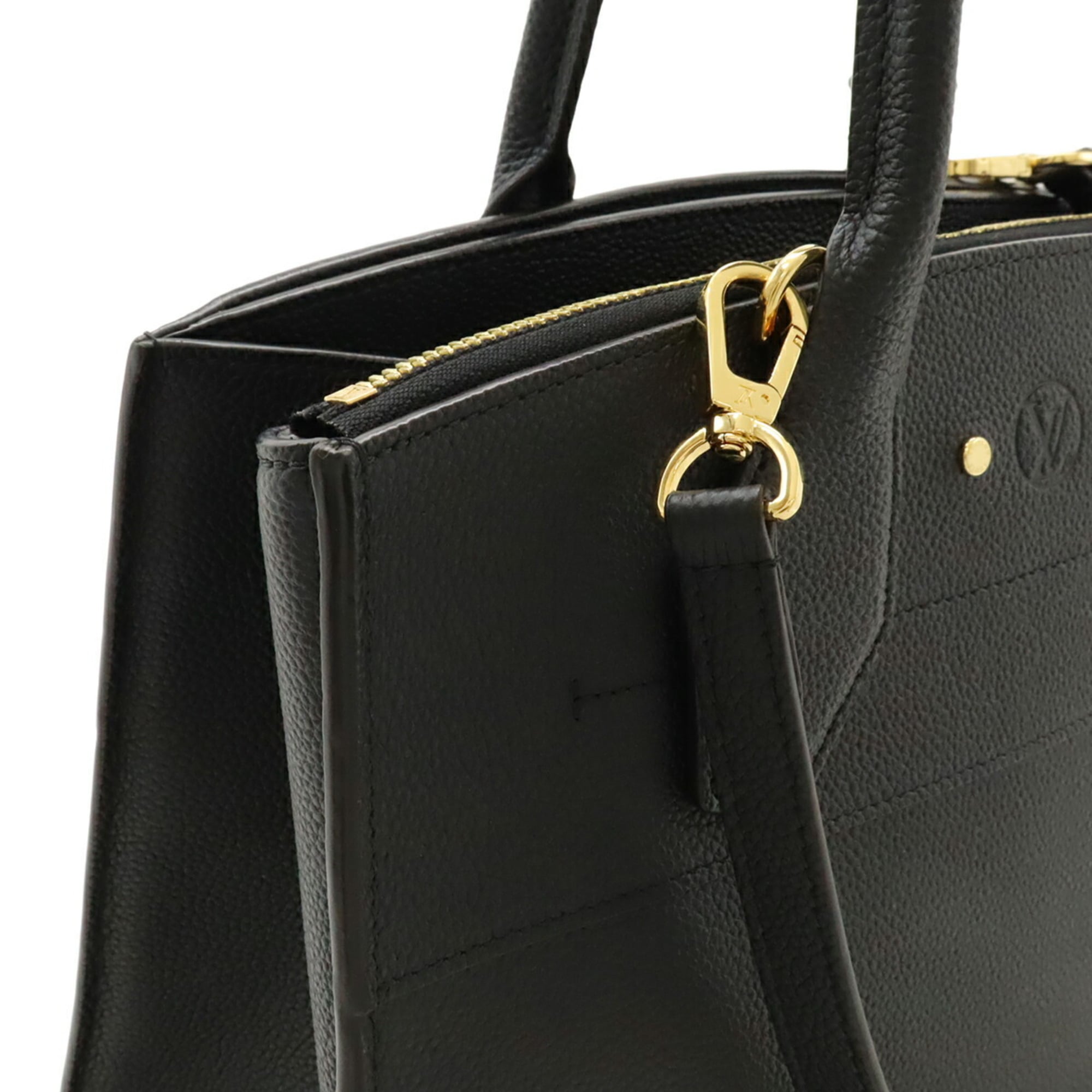 Louis Vuitton Black Noir Leather Handbag Shoulder Bag (Pre-Owned)