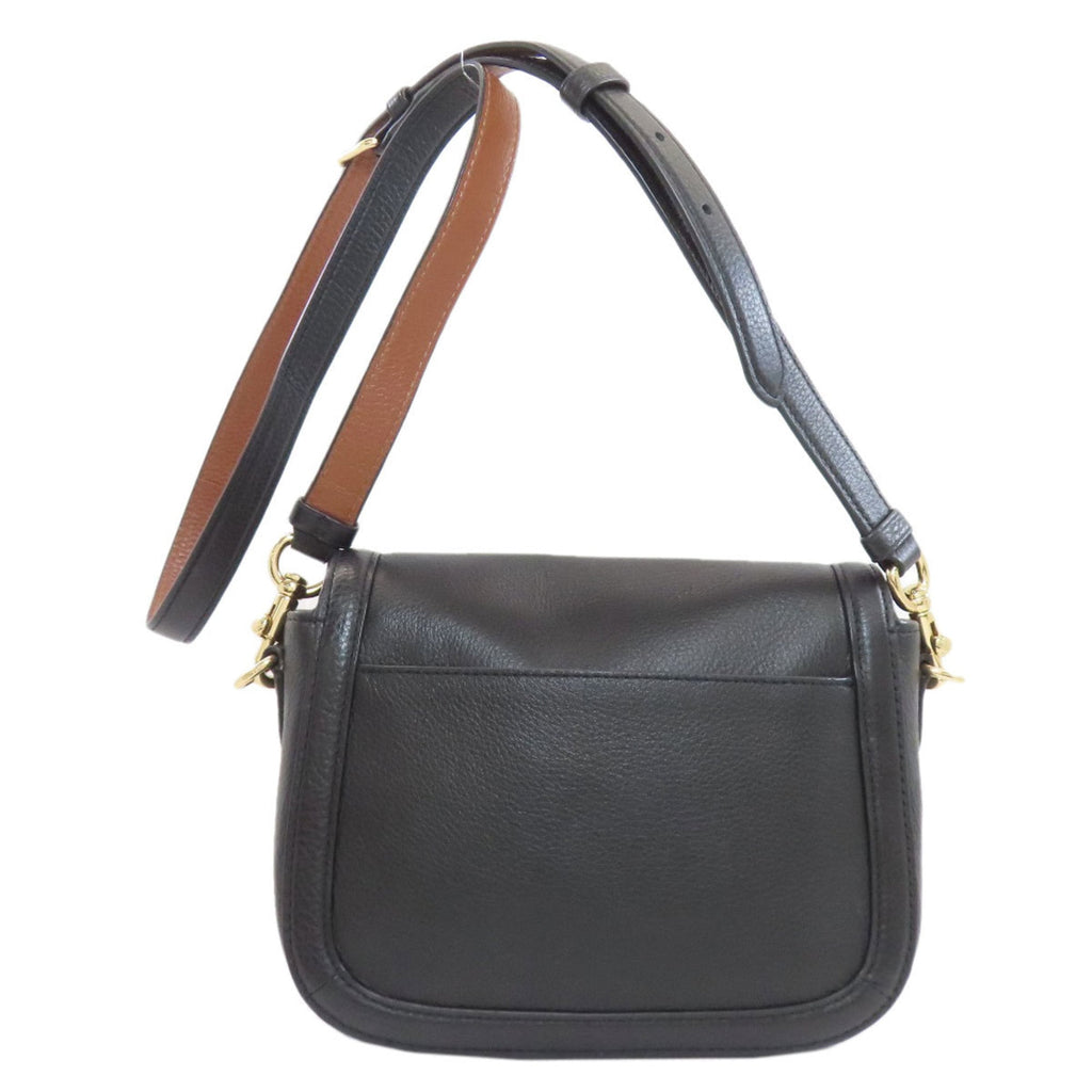 Coach Black Leather Saddle Bag Shoulder Bag (Pre-Owned)