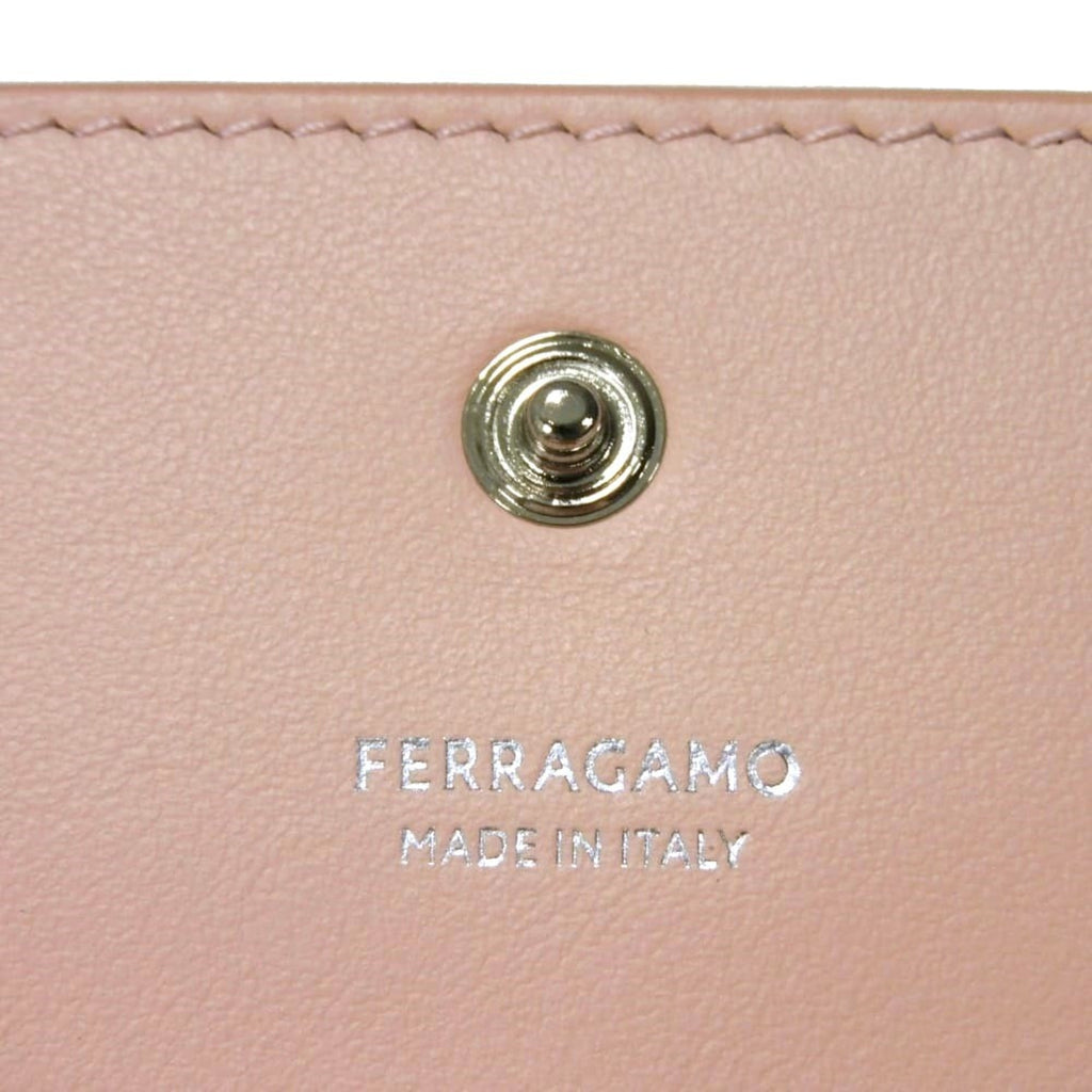 Salvatore Ferragamo Gancini Pink Leather Wallet (Bi-Fold) (Pre-Owned)