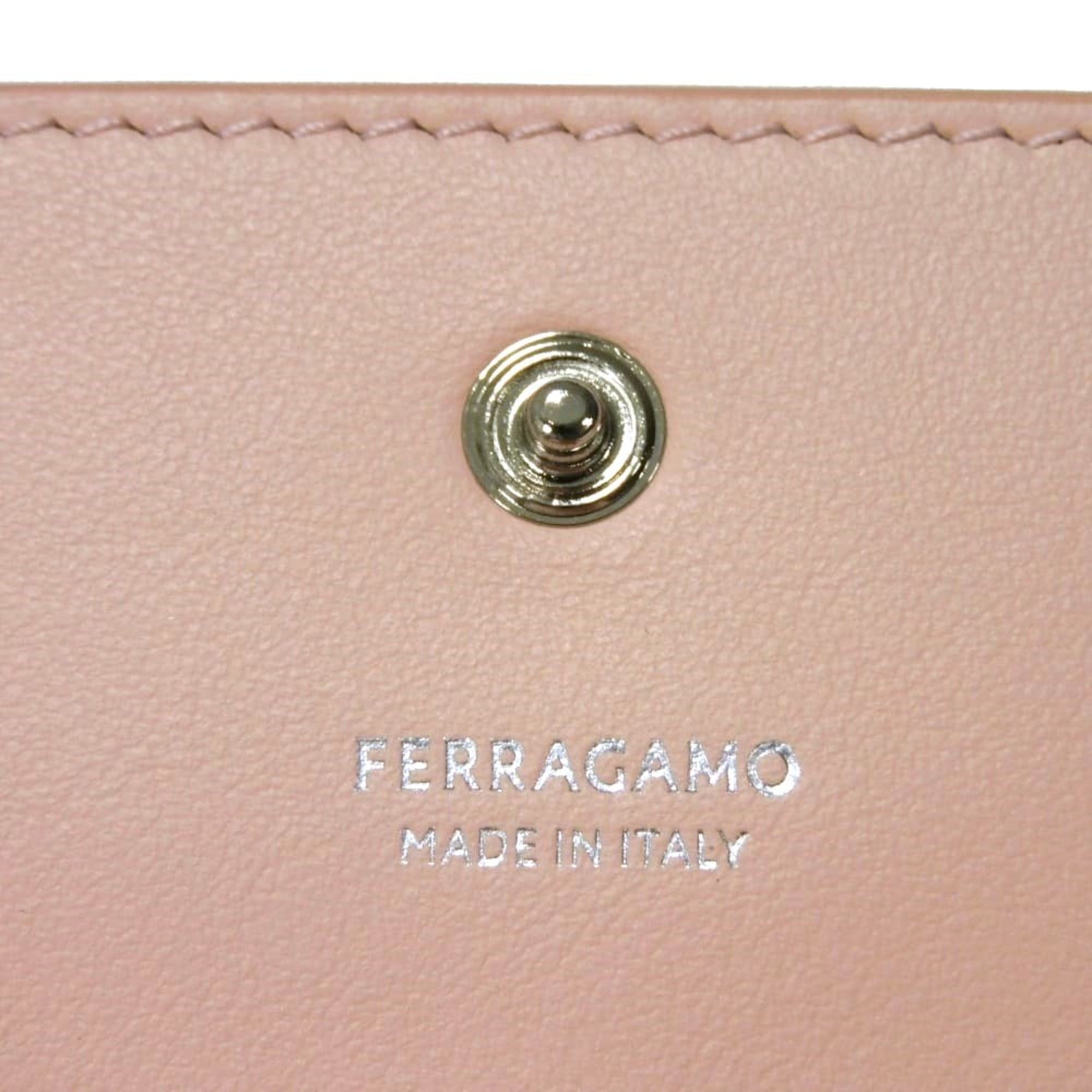 Salvatore Ferragamo Gancini Pink Leather Wallet (Bi-Fold) (Pre-Owned)