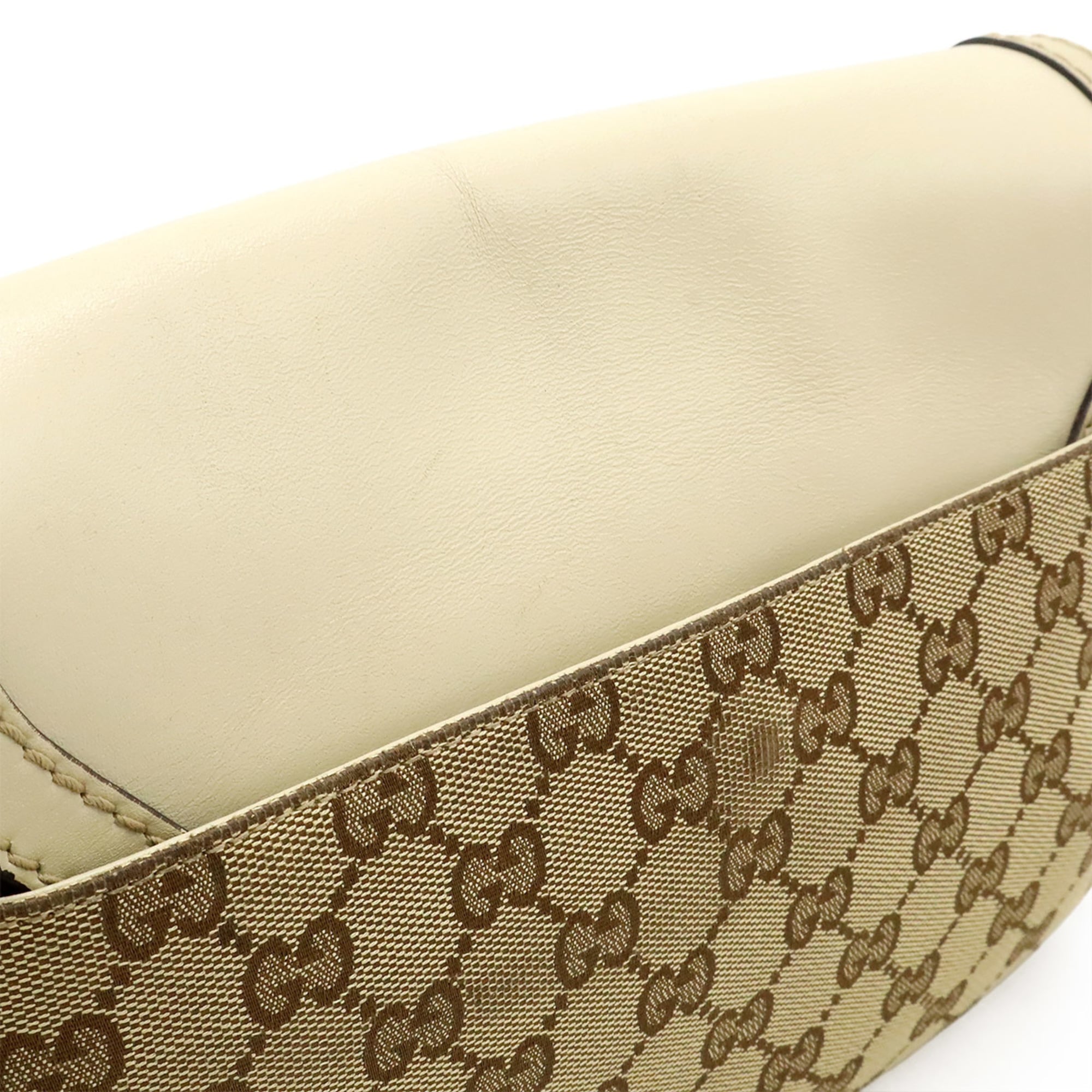 Gucci Sukey Beige Khaki Gg Canvas Leather Shoulder Bag (Pre-Owned)