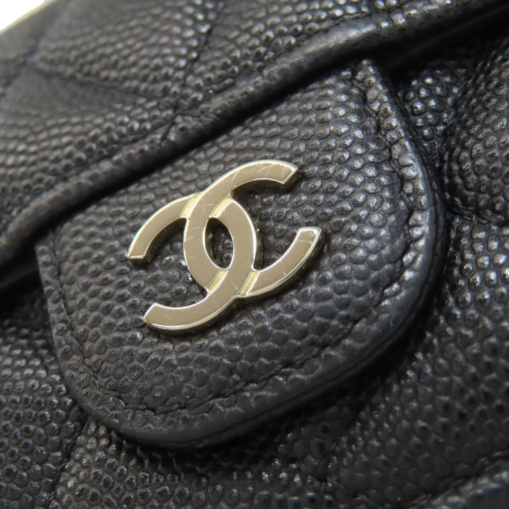 Chanel Black Leather Wallet (Bi-Fold) (Pre-Owned)