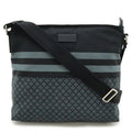 Gucci Black Gray Nylon Leather Shoulder Bag (Pre-Owned)