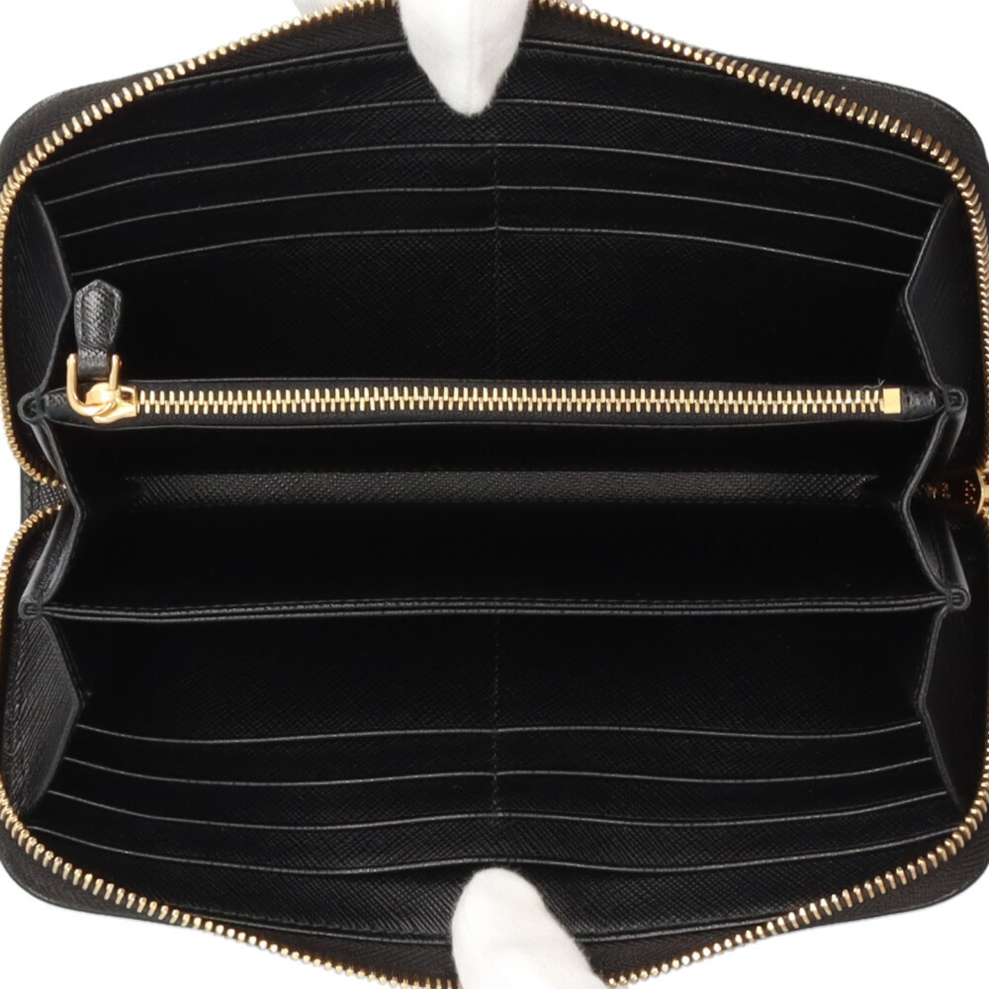 Prada Black Leather Long Wallet (Bi-Fold) (Pre-Owned)