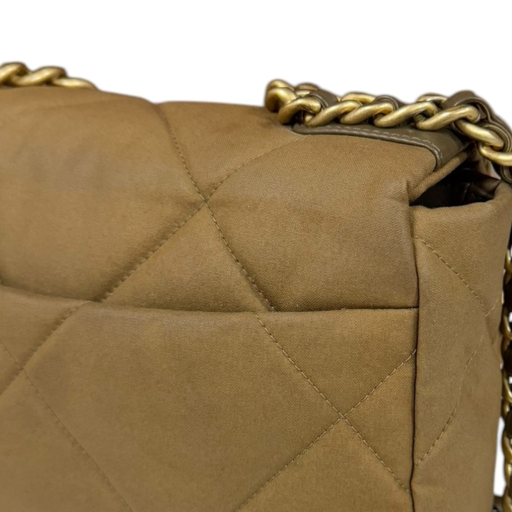 Chanel Brown Cotton Canvas Shoulder Bag (Pre-Owned)