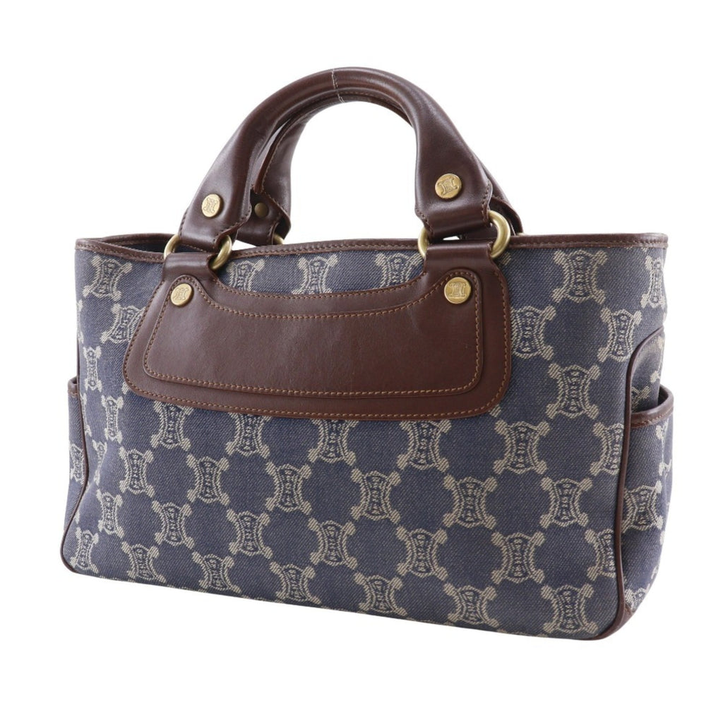 Celine Macadam Blue Brown Denim Handbag (Pre-Owned)