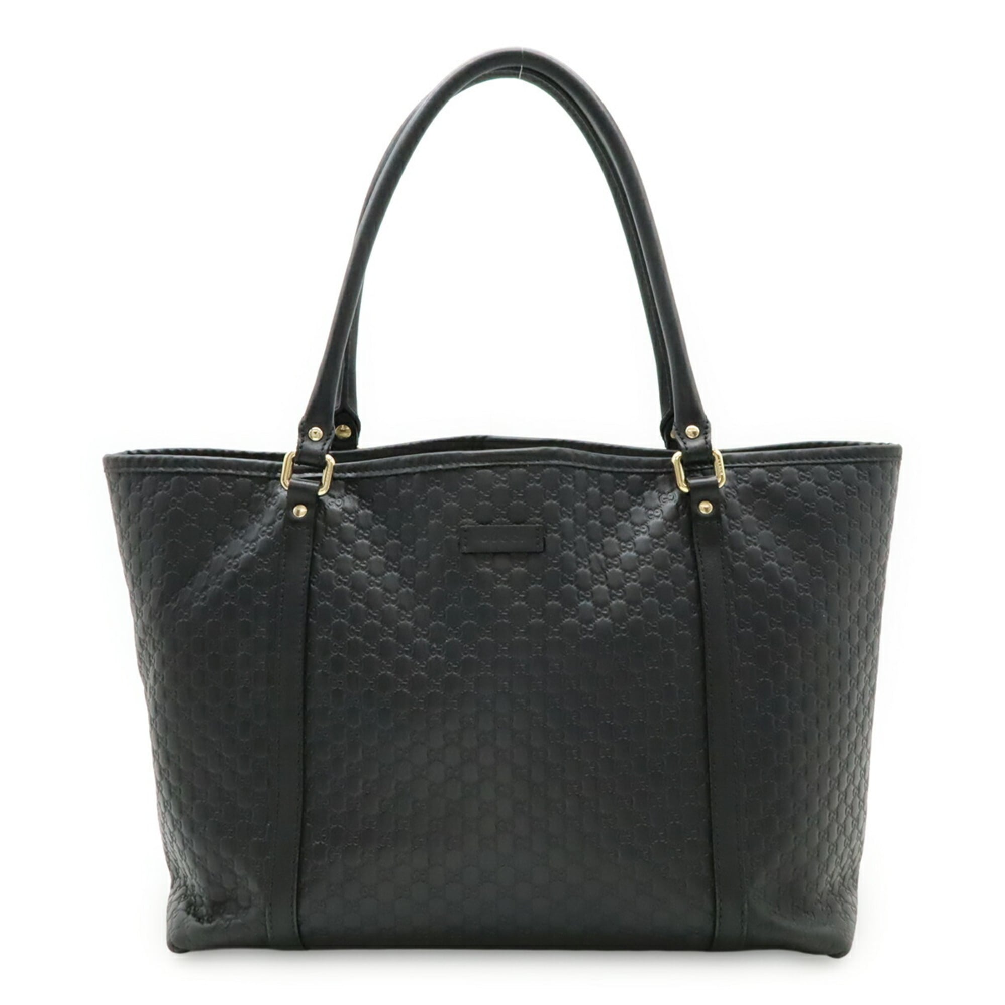 Gucci Black Leather Shoulder Bag Tote Bag (Pre-Owned)