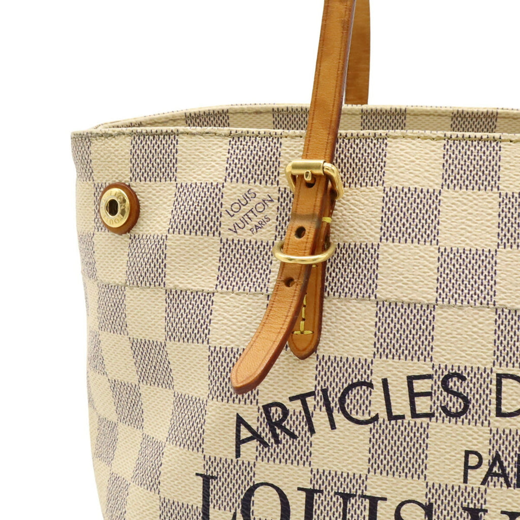 Louis Vuitton Ivory White Damier Azur Pvc Shoulder Bag Tote Bag (Pre-Owned)