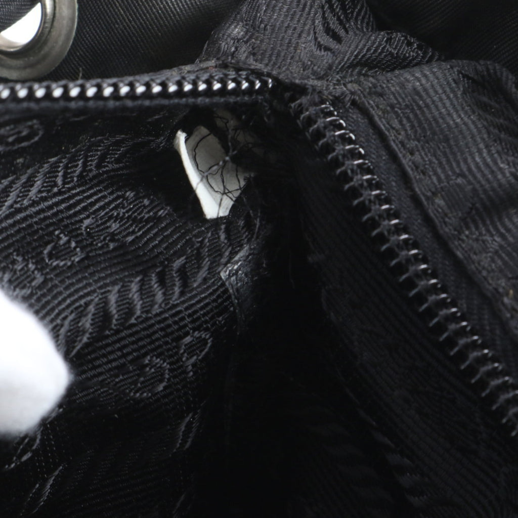 Prada Black Leather Nylon Backpack (Pre-Owned)