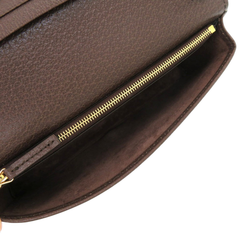 Gucci Beige Brown Multi-Color Gg Supreme Chain/Shoulder Wallet (Pre-Owned)