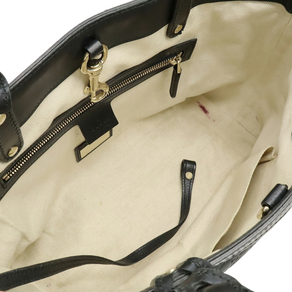 Gucci Black Leather Handbag Tote Bag (Pre-Owned)