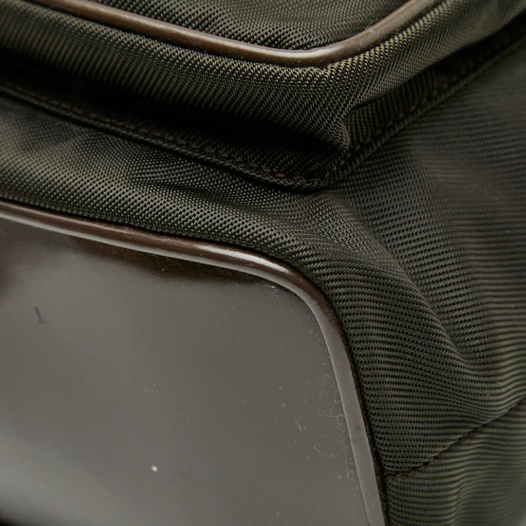 Gucci Brown Nylon Patent Leather Backpack (Pre-Owned)