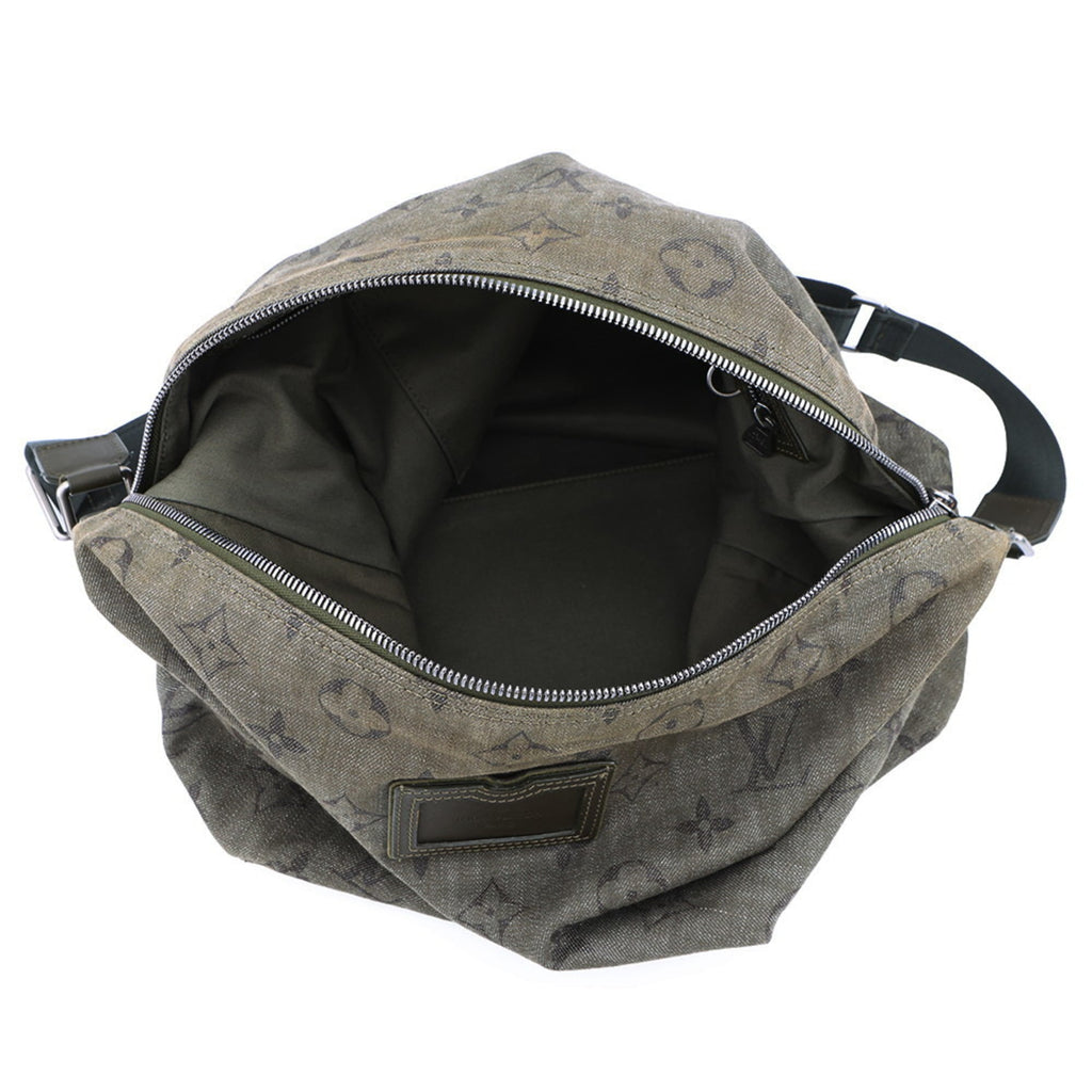 Louis Vuitton Monogram Impression Khaki Denim Shoulder Bag (Pre-Owned)