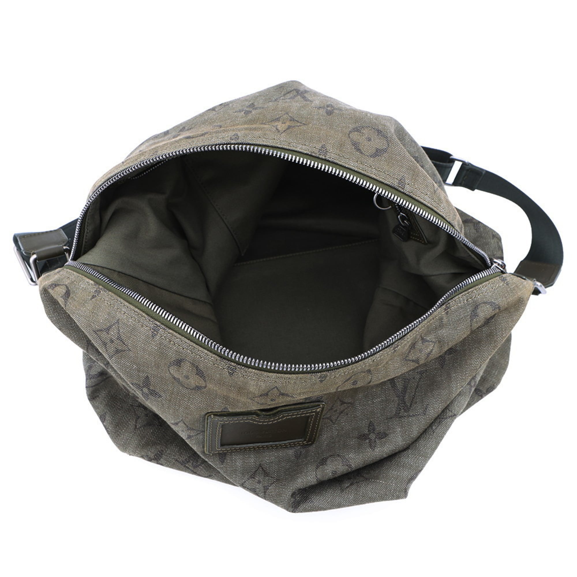 Louis Vuitton Monogram Impression Khaki Denim Shoulder Bag (Pre-Owned)