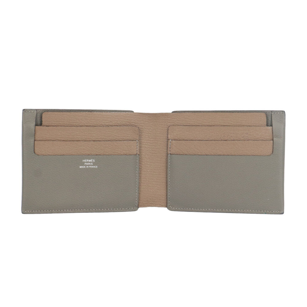 Hermes Gray Chevre Leather Wallet (Bi-Fold) (Pre-Owned)
